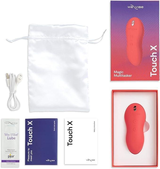 imageWomanizer Premium 2 Black Pleasure Air Clitoris Sucker amp WeVibe Touch X Coral Powerful Mini Massager Vibrator Female Sex Toys Bundle