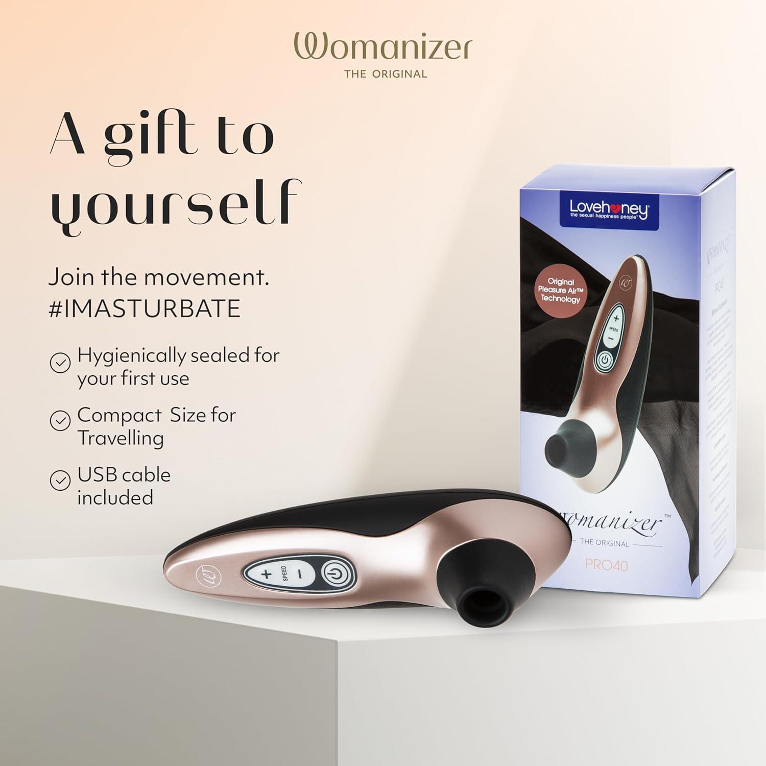 imageWomanizer Pro40 Clitoris Vibrator Sex Toy Clit Stimulator with 6 Suction Speeds Vibrating Dildo Adult Toys for Women Clit Sucker Sexual Pleasure Tools for Women Personal Massager Rose GoldRose Gold