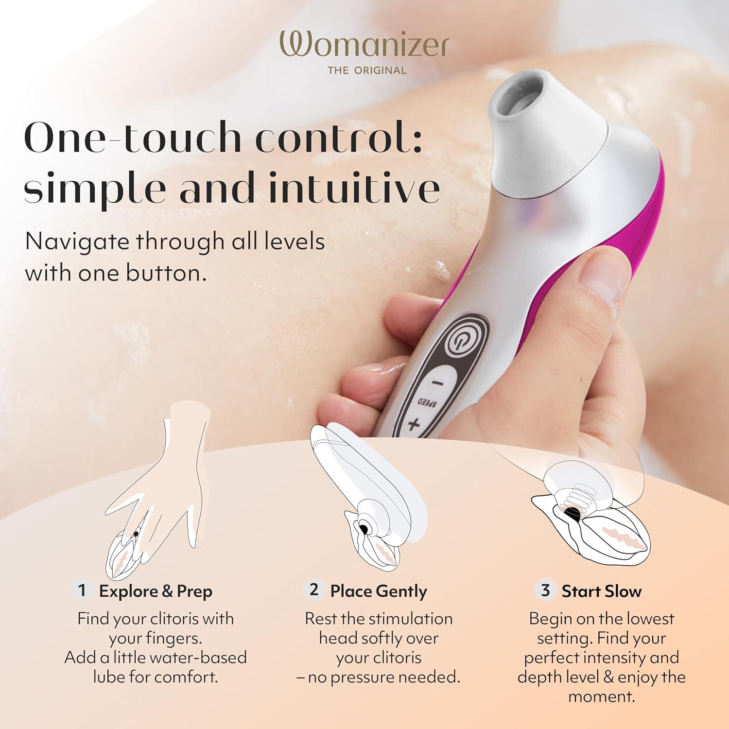 imageWomanizer Pro40 Clitoris Vibrator Sex Toy Clit Stimulator with 6 Suction Speeds Vibrating Dildo Adult Toys for Women Clit Sucker Sexual Pleasure Tools for Women Personal Massager Rose GoldMagenta