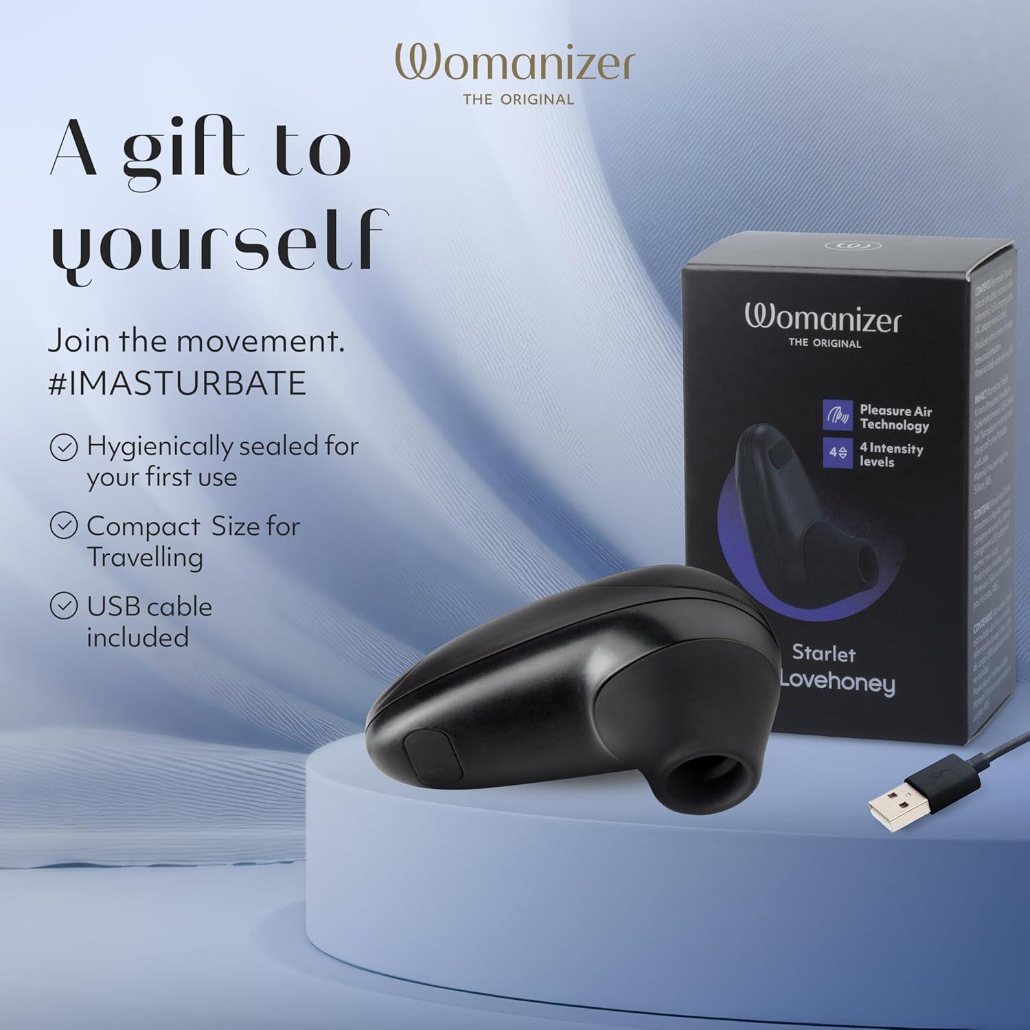 imageWomanizer Starlet Clitoris Vibrator Sex Toy Clit Stimulator with 4 Suction Speeds Vibrating Dildo Adult Toys for Women Clit Sucker Sexual Pleasure Tools for Women Personal Massager WhiteBlack