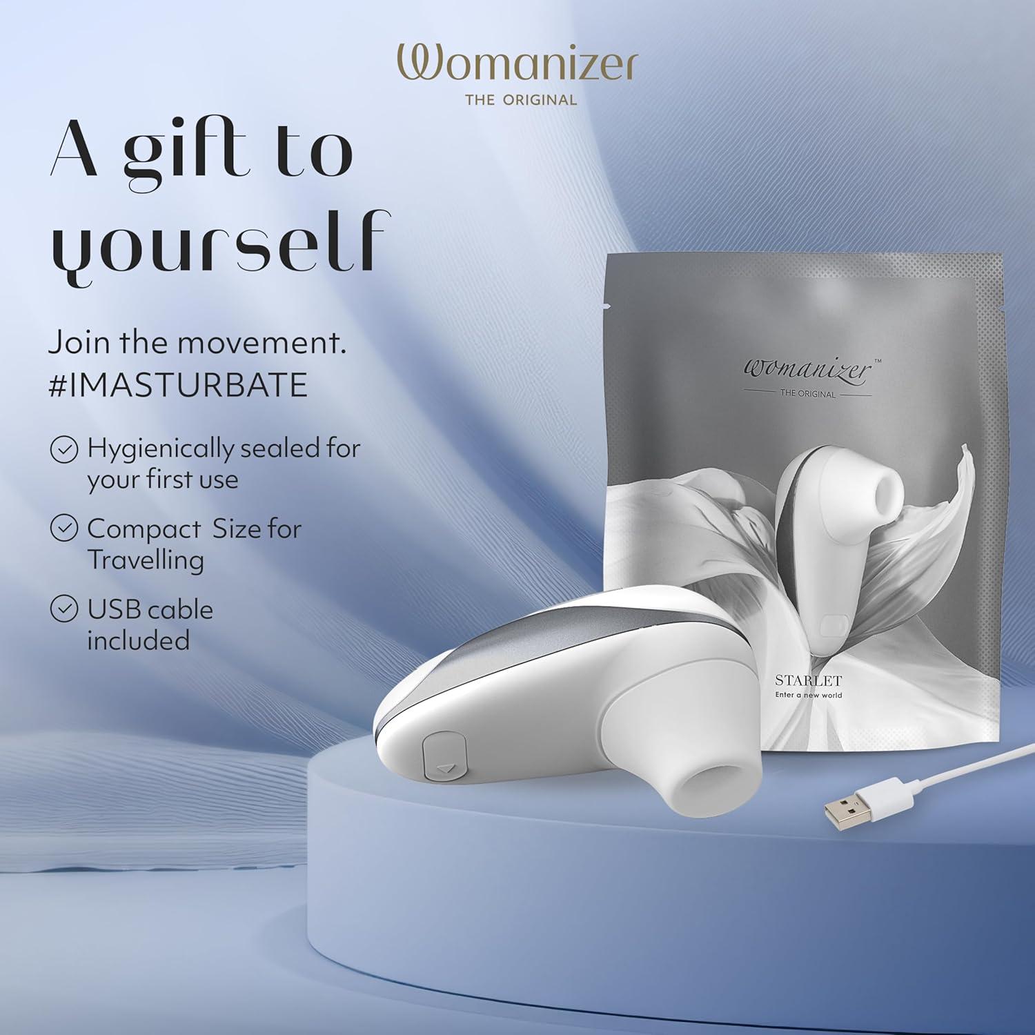 imageWomanizer Starlet Clitoris Vibrator Sex Toy Clit Stimulator with 4 Suction Speeds Vibrating Dildo Adult Toys for Women Clit Sucker Sexual Pleasure Tools for Women Personal Massager WhiteWhite