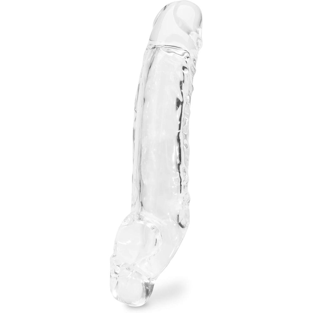 imageLovehoney Mega Mighty Thick Penis Sleeve Sex Toys for Men 13 Extra Inches Penis Extender with Loop Realistic Cock Enlarger amp Girth Enhancer Sleeve Delay Ejaculation Couples Adult Toy ClearClear