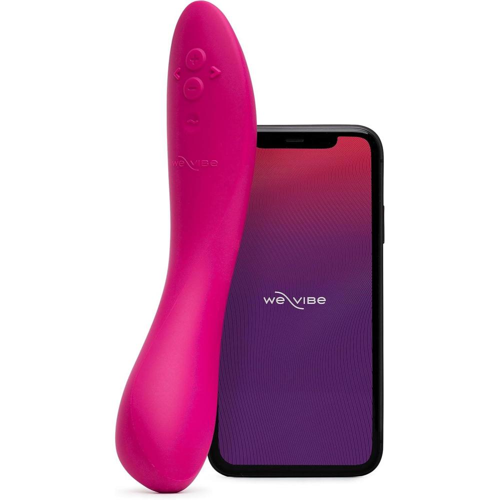 imageWeVibe Rave 2 G Spot Vibrator App Controlled GSpot Stimulator Vibrator Dildo Adult Sex Toy for Women amp Couples Personal Massager with 10 Vibration Modes Waterproof amp Rechargeable Pink