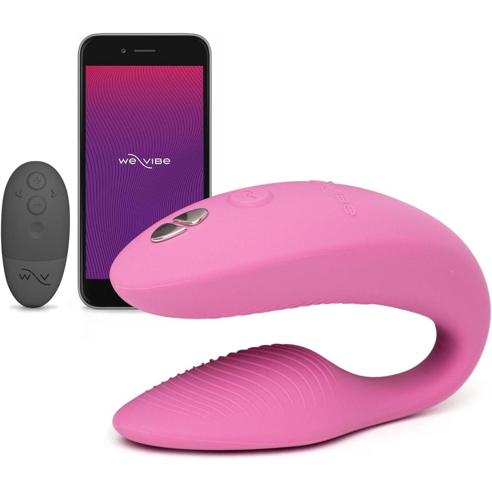 imageWeVibe Sync 2 Couples Vibrator Wearable Remote Control Vibrating Adult Sex Toy App Controlled G Spot amp Clitoral Stimulator Dual Stimulation with 10 Speeds Waterproof amp Rechargeable PurplePink