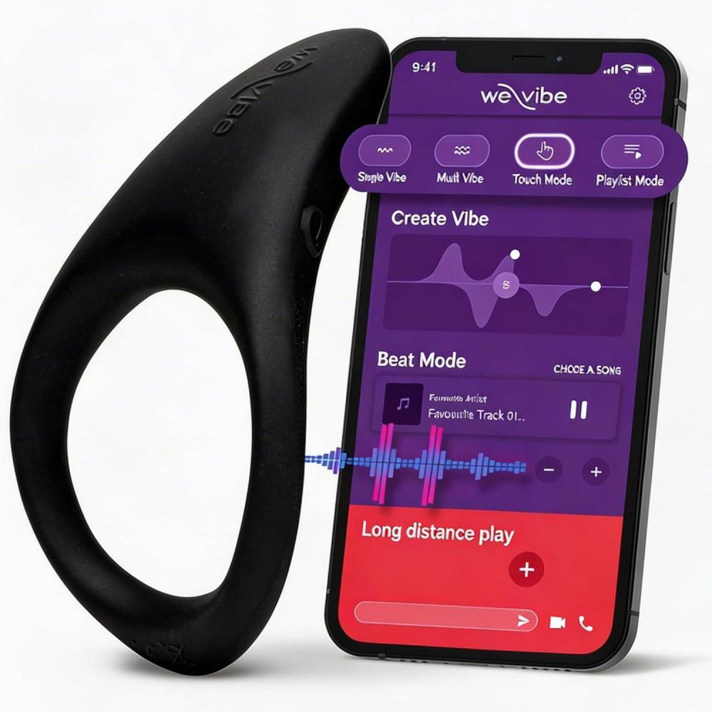 imageWeVibe Verge 2 Vibrating Cock Ring Adult Toy Mens Perineum Vibrators App Control Penis Ring with 10 Vibrations Male Vibrator Silicone Games amp Gifts Wearable Adult Sex Toys for Men amp Couples