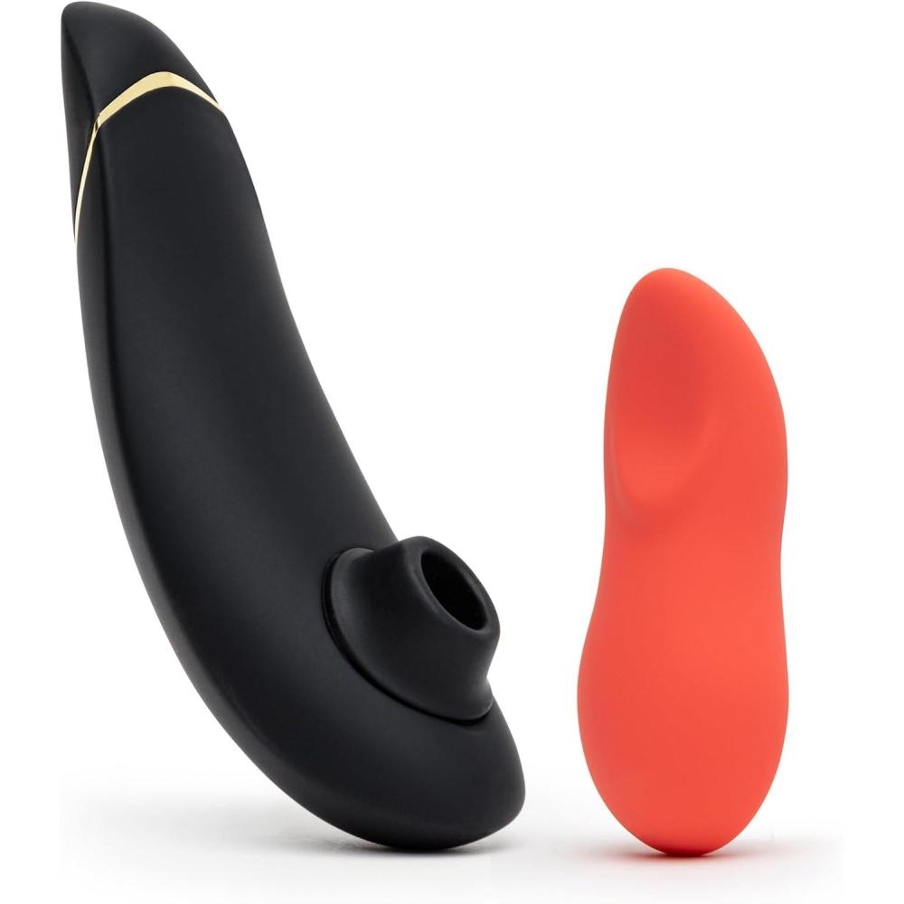 imageWomanizer Premium 2 Black Pleasure Air Clitoris Sucker amp WeVibe Touch X Coral Powerful Mini Massager Vibrator Female Sex Toys Bundle
