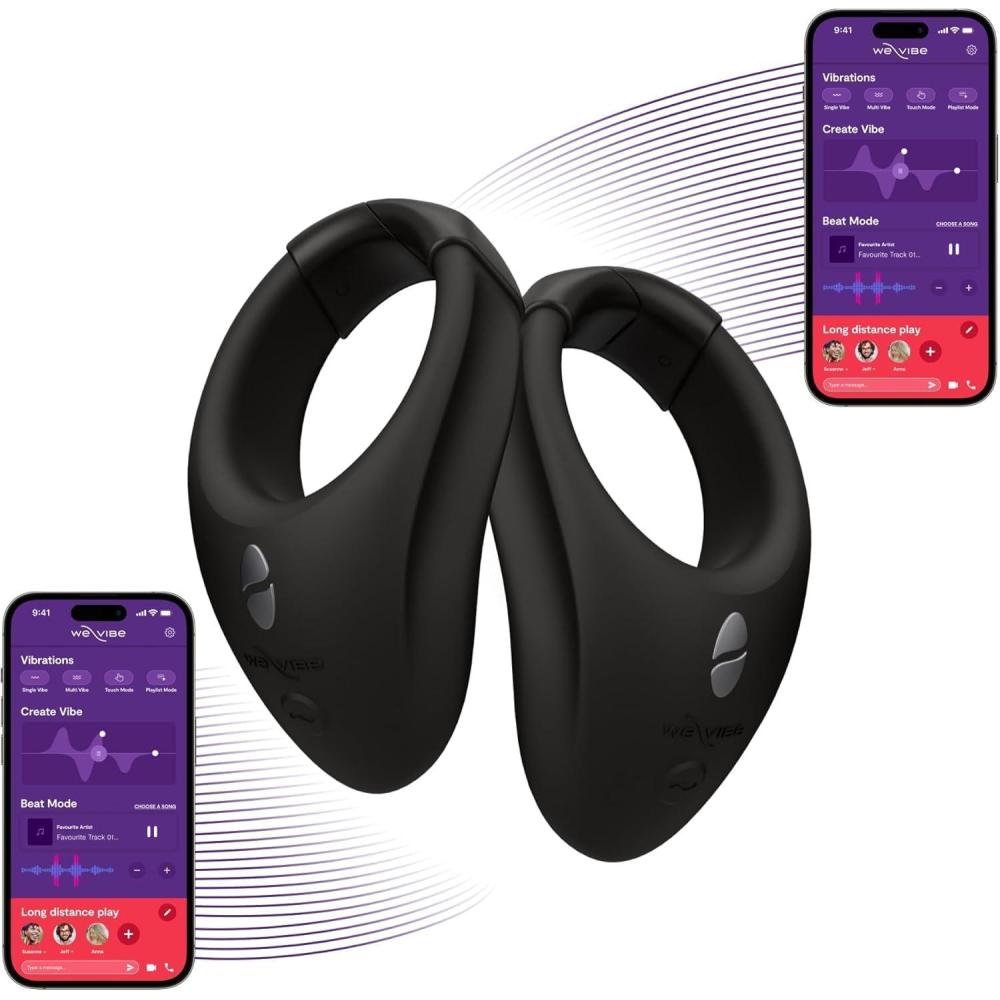 imageWeVibe Tease Us Set Bond Bond Male Vibrator Wearable Cock Rings Vibrating Penis Rings QuickRelease App amp Remote Controlled 2 Sizes amp Custom Fit Adult Sex Toys for Men and Couples